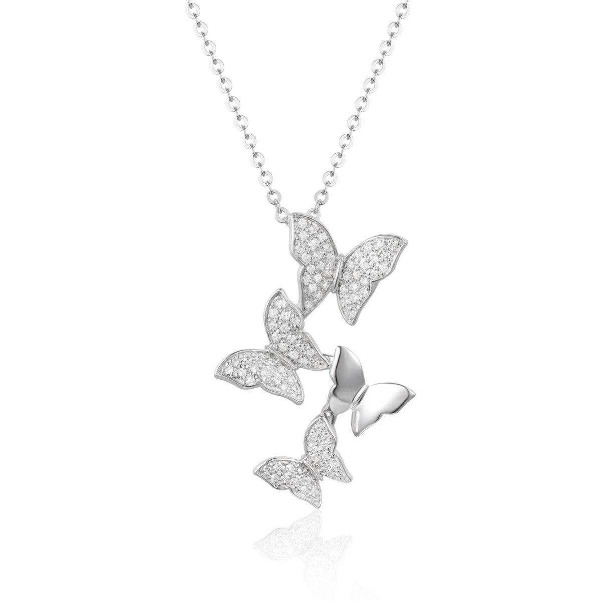 Pave Butterflies Diamond Necklace