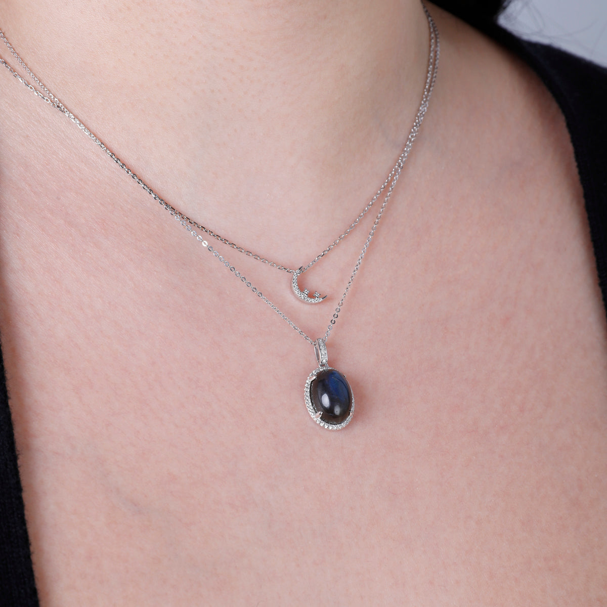 Oval Halo Necklace