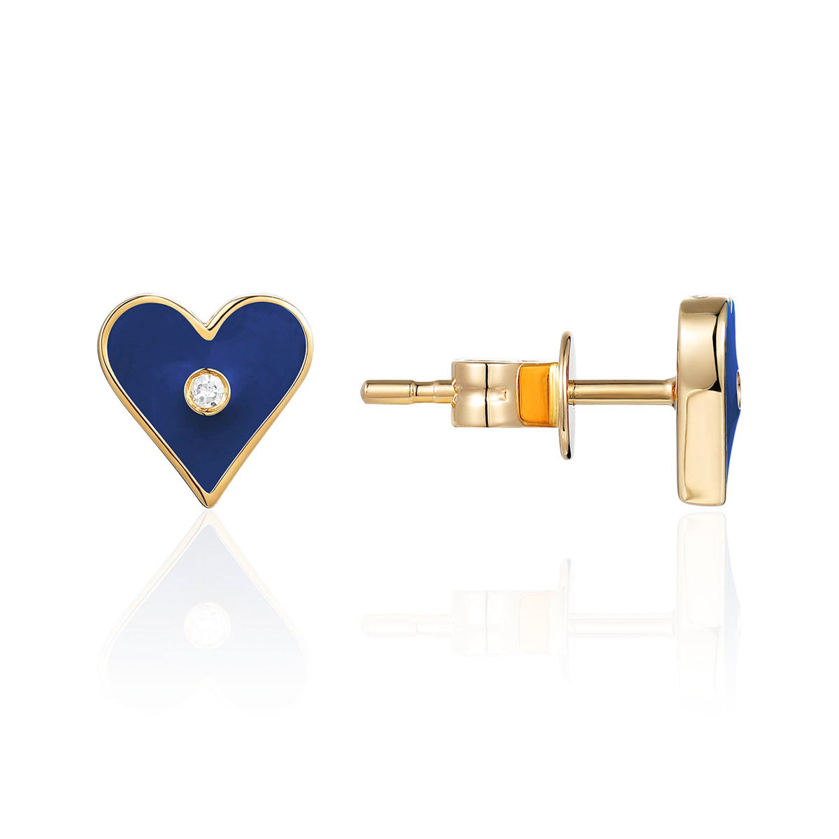 Enamel Heart Studs