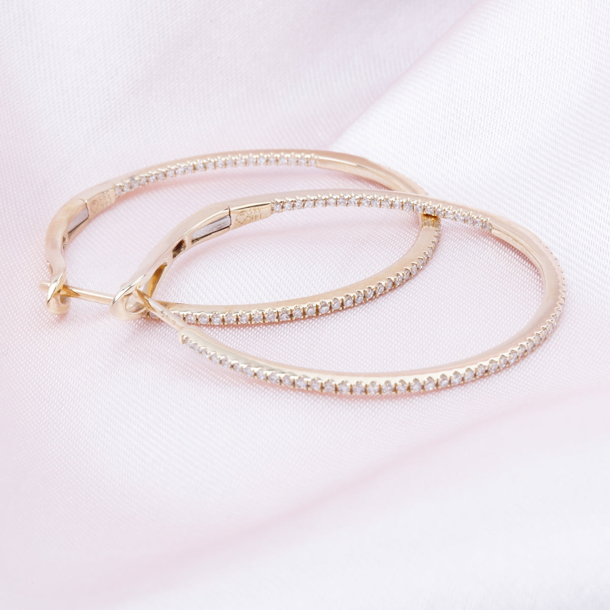 Diamond Round Hoops