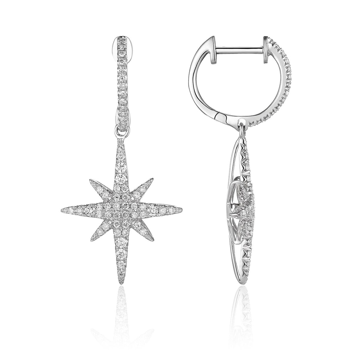 Northstar Drop Pave Earrings