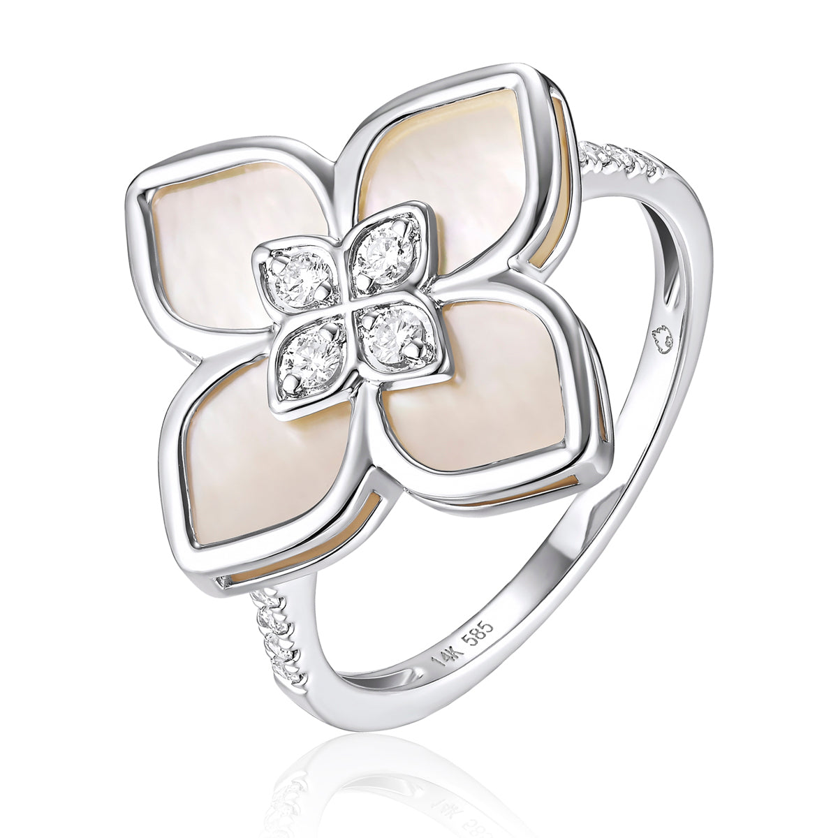 Mother of Pearl Flower Ring