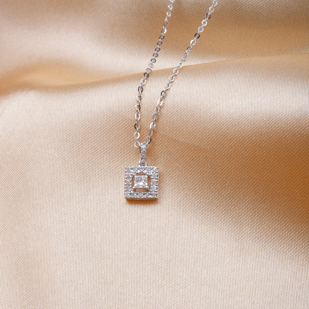 Square Diamond Necklace