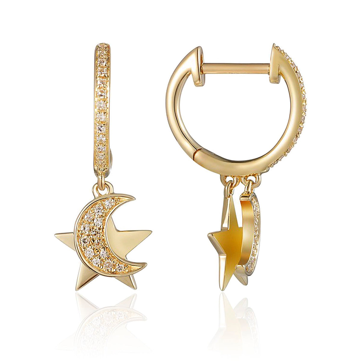 Moon Star Drop Earrings