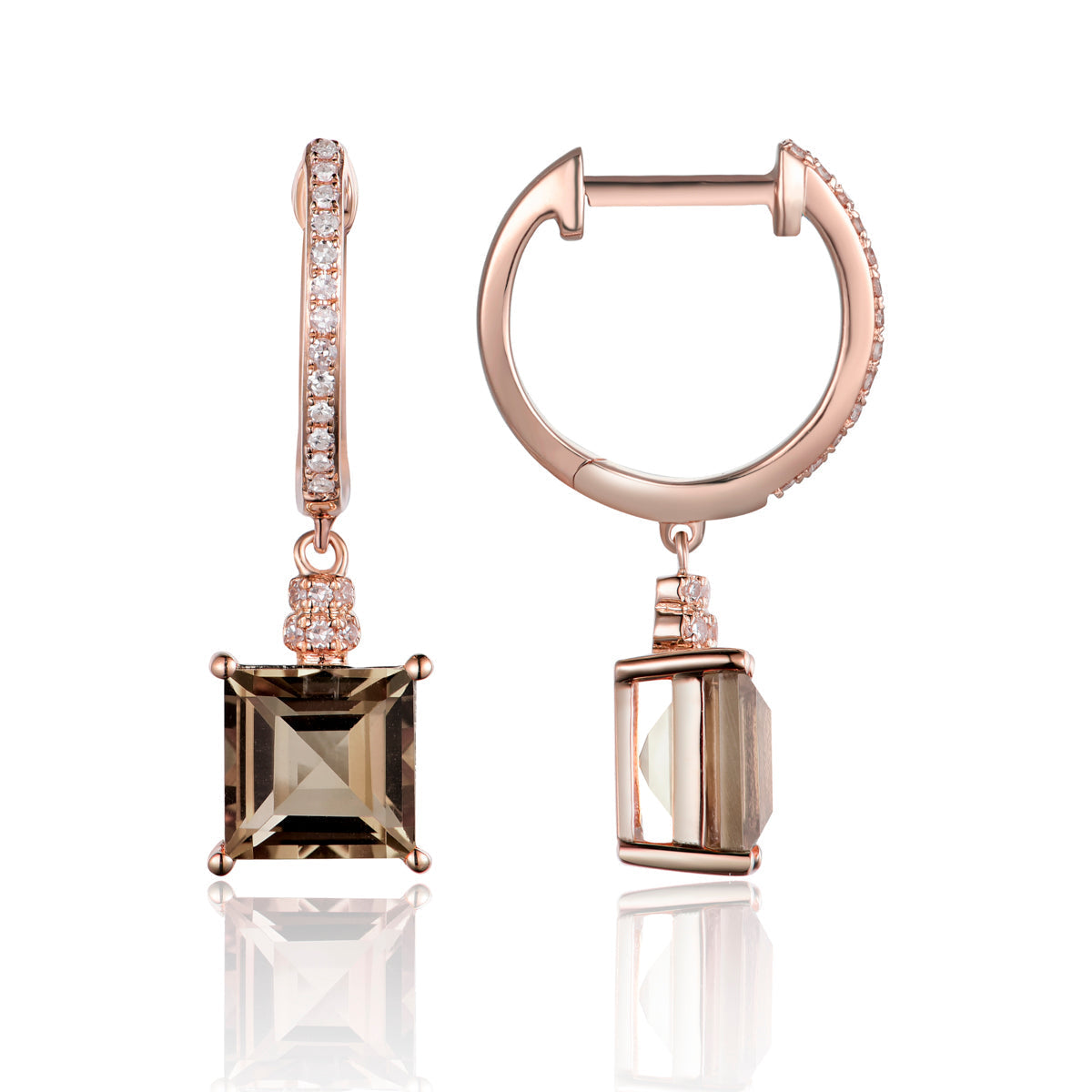 Princess Cut Drop Earrings