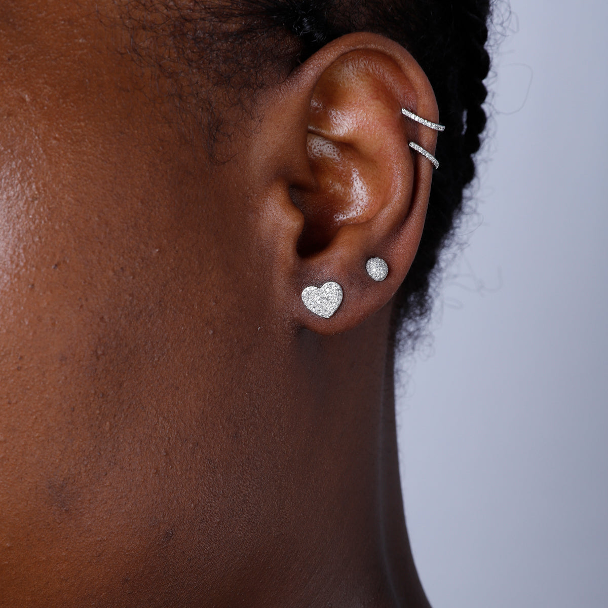 Pave Heart Studs