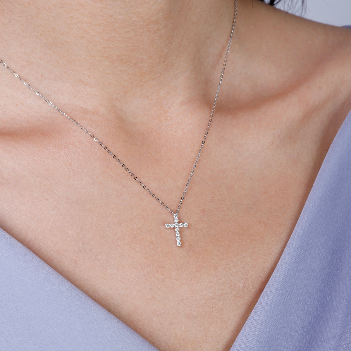 Delicate Diamond Cross Necklace