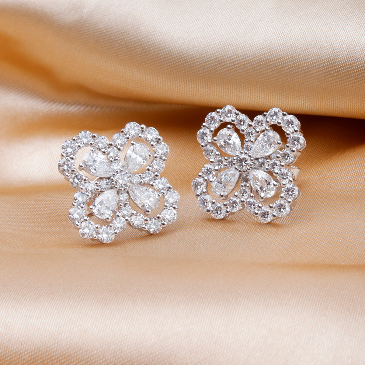 Diamond Clover Studs