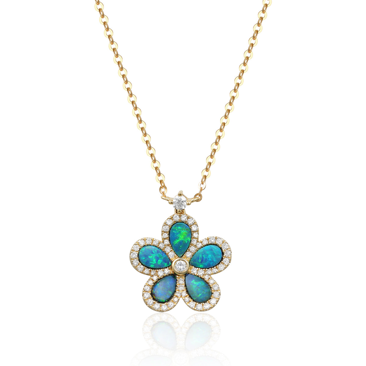 Opal Flower Necklace