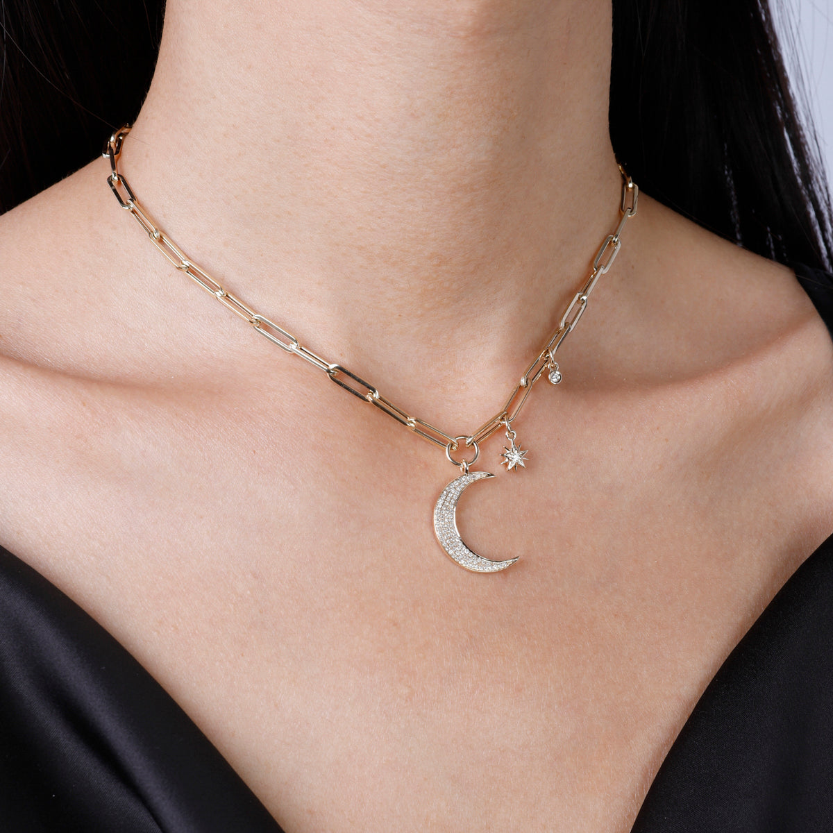 Moon Paperclip Chain