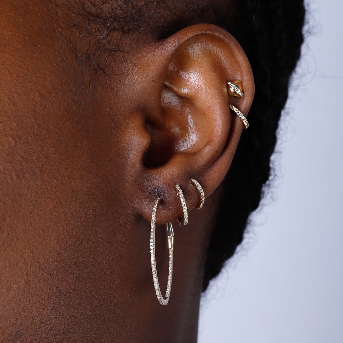 Diamond Round Hoops