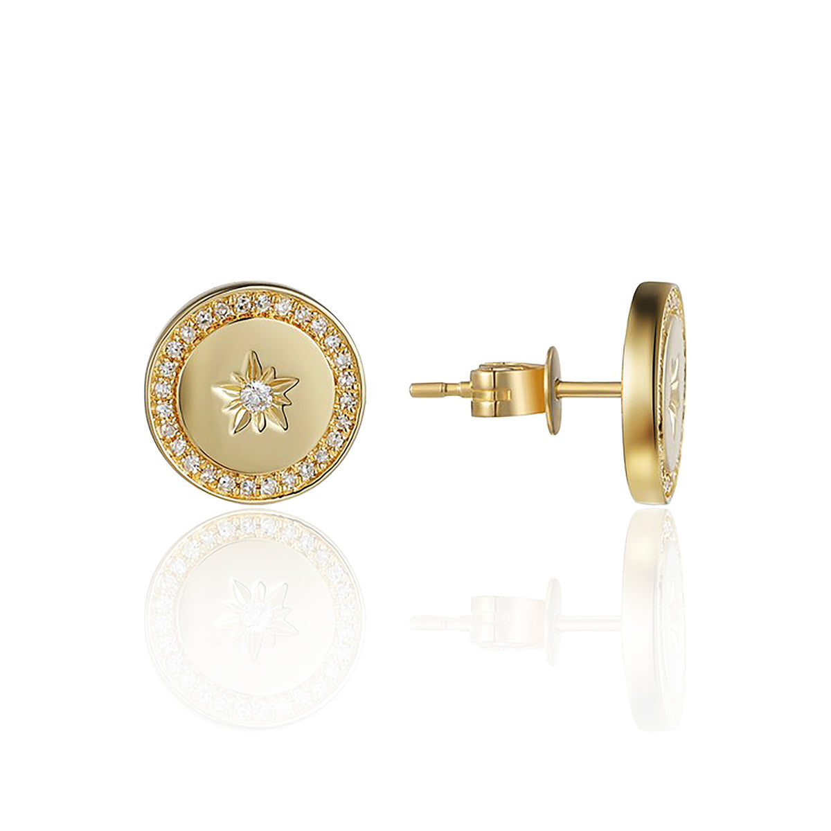 Star Disc Post Earrings