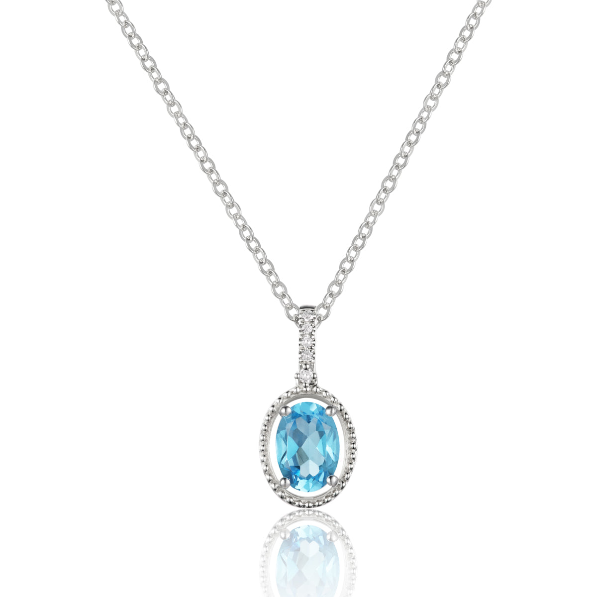 Open Halo Oval Necklace