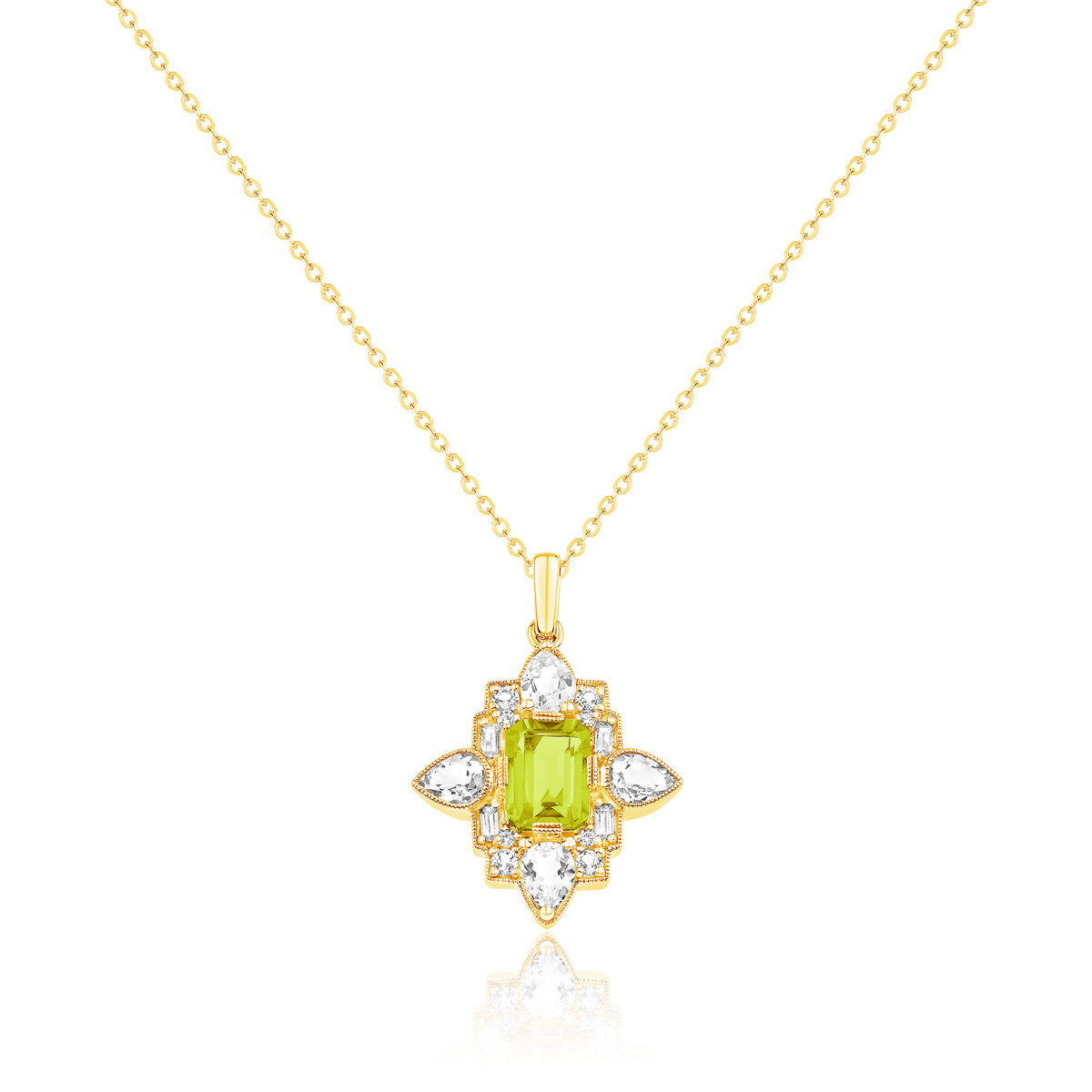 Floral Art deco Necklace